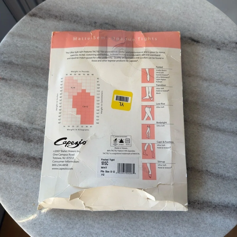 Capezio ultra soft footed tights off white